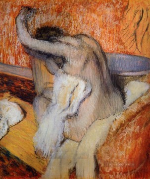  ballet Oil Painting - After the Bath Woman Drying Herself nude ballet dancer Edgar Degas